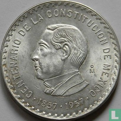 Mexico 10 pesos 1957 "100th anniversary of constitution" - Image 2