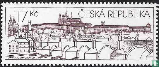 Prager burcht in postzegelkunst