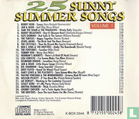 25 Sunny Summer Songs Volume 1 - Image 2