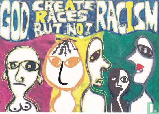 060 - Wazzap Cards "God Create Races But Not Racism" - Afbeelding 1