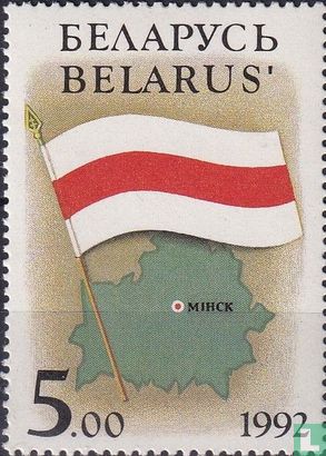 Flagge und Karte von Belarus