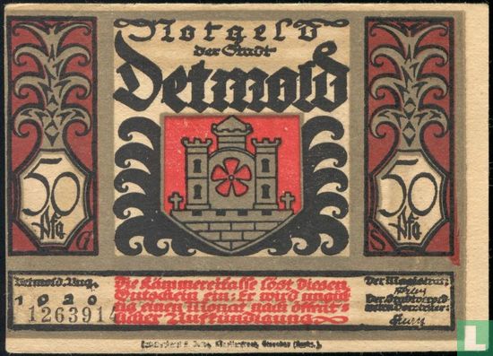 Detmold, Stadt - 50 Pfennig (10) 1920  - Afbeelding 1