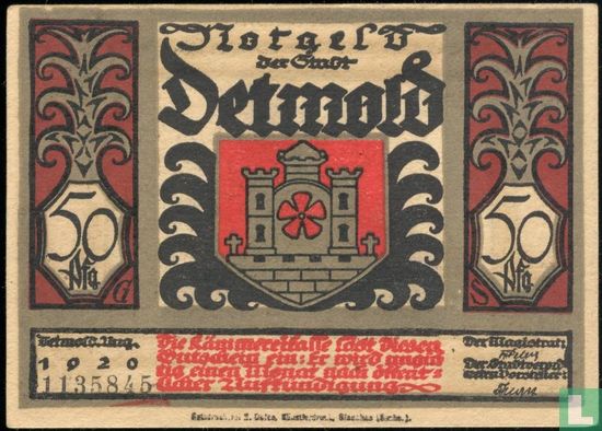 Detmold, Stadt - 50 Pfennig (6) 1920 - Bild 1