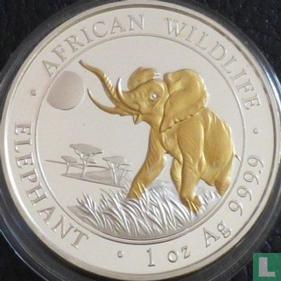 Somalie 100 shillings 2016 (plaqué or partiel) "Elephant" - Image 2