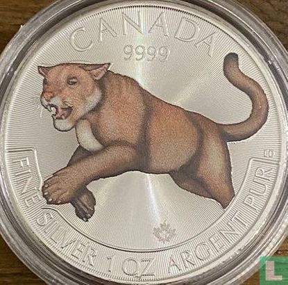 Canada 5 dollars 2016 (coloured) "Cougar" - Image 2
