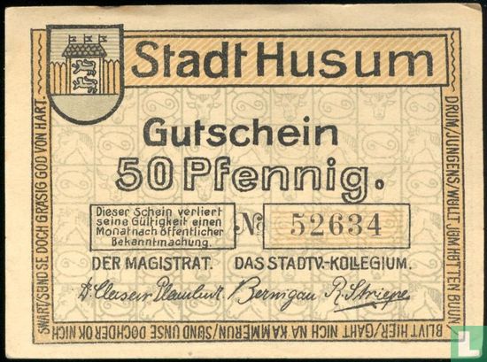 Husum, Stadt - 50 Pfennig   - Afbeelding 1