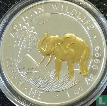 Somalia 100 shillings 2017 (partial gold plated) "Elephant" - Image 2