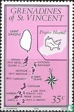 Landkaart Prune Island