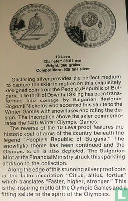 Bulgarie 10 leva 1984 (BE) "Winter Olympics in Sarajevo" - Image 3