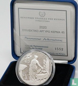 Cyprus 5 euro 2020 (PROOF) "Leda and the swan" - Afbeelding 3