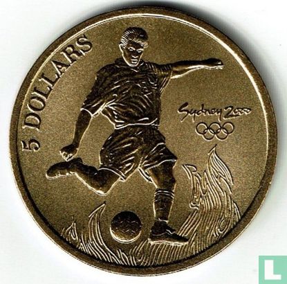 Australië 5 dollars 2000 "Summer Olympics in Sydney - Football" - Afbeelding 2