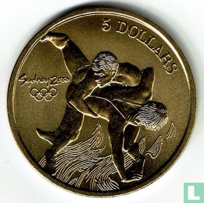 Australië 5 dollars 2000 "Summer Olympics in Sydney - Wrestling" - Afbeelding 2