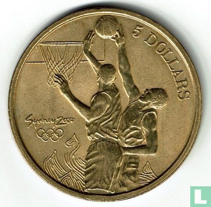 Australië 5 dollars 2000 "Summer Olympics in Sydney - Basketball" - Afbeelding 2