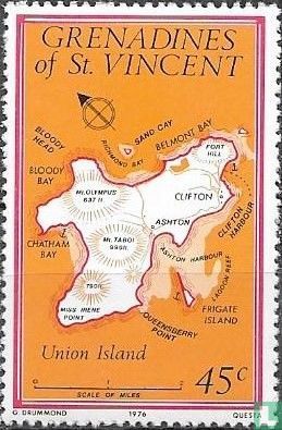 Landkaart Union Island