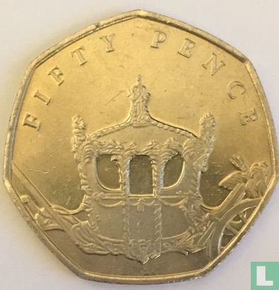 Man 50 pence 2018 "65th anniversary Coronation of Queen Elizabeth II - Coronation coach" - Afbeelding 2