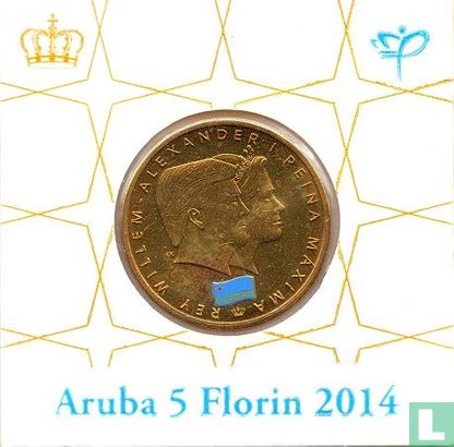 Aruba 5 florin 2014 "First year Kingship of Willem-Alexander" - Image 3