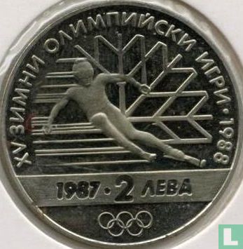 Bulgarije 2 leva 1987 (PROOF) "1988 Winter Olympics in Calgary" - Afbeelding 1