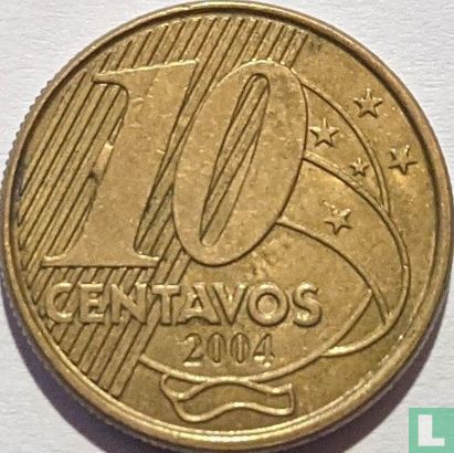 Brazil 10 centavos 2004 (misstrike) - Image 1