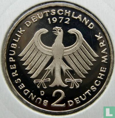 Germany 2 mark 1972 (D - Theodor Heuss) - Image 1