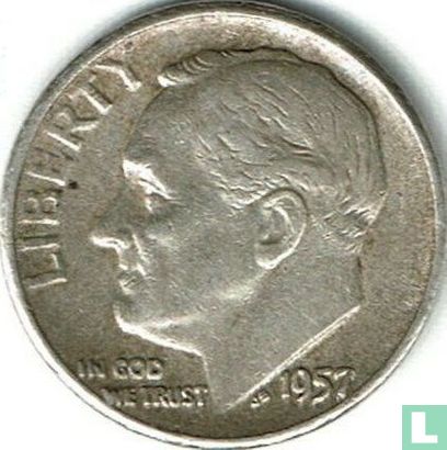 États-Unis 1 dime 1957 (sans lettre) - Image 1