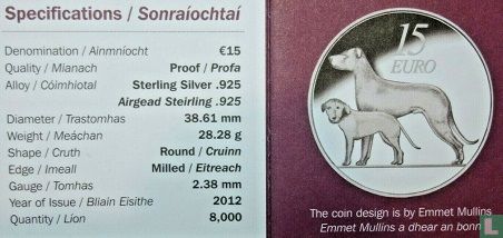 Ierland 15 euro 2012 (PROOF) "Irish Wolfhound and pup" - Afbeelding 3
