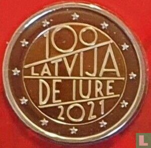 Latvia 2 euro 2021 (coincard) "100th anniversary Iure recognition of the Republic of Latvia" - Image 3