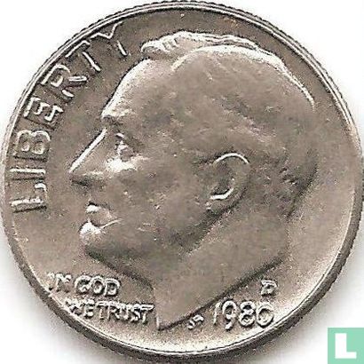 United States 1 dime 1980 (D) - Image 1