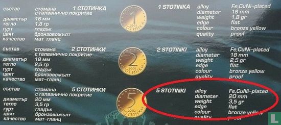 Bulgarie 5 stotinki 2000 (acier recouvert de cuivre-nickel) - Image 3