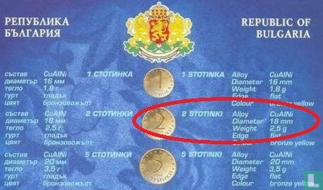 Bulgarien 2 Stotinki 1999 - Bild 3
