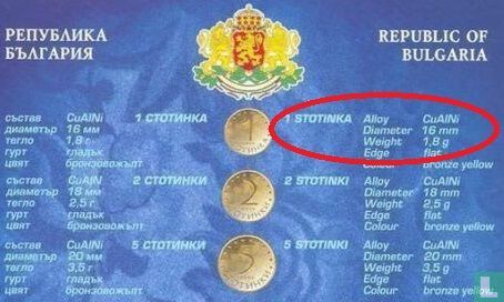 Bulgarien 1 Stotinka 2000 (Kupfer-Aluminium-Nickel) - Bild 3