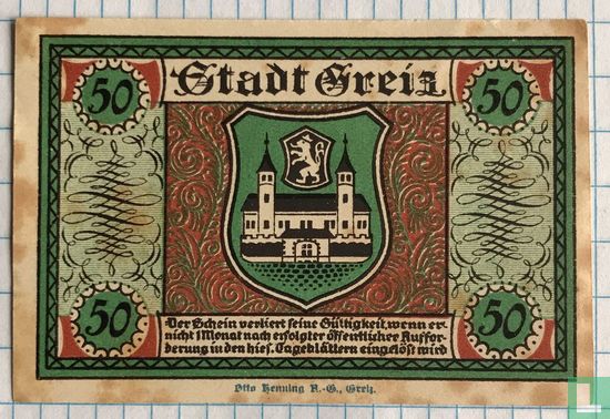 Greiz, Stadt - 50 Pfennig 1921 - Bild 1