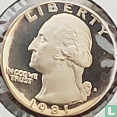 États-Unis ¼ dollar 1981 (BE - type 1) - Image 1