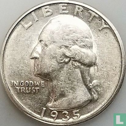 Verenigde Staten ¼ dollar 1935 (zonder letter) - Afbeelding 1