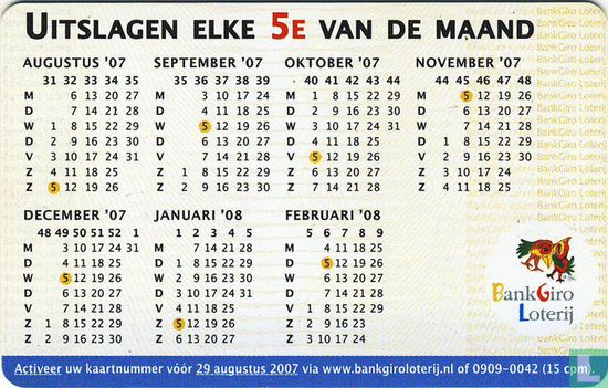 Bank Giro Card Uitslagen elke 5e van de maand - Image 2