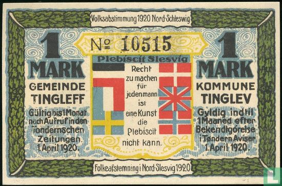 Tingleff, Gemeinde - 1 mark 1920 (6mm) - Image 1