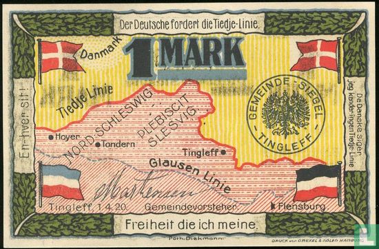 Tingleff, Gemeinde - 1 mark 1920 (6mm) - Image 2