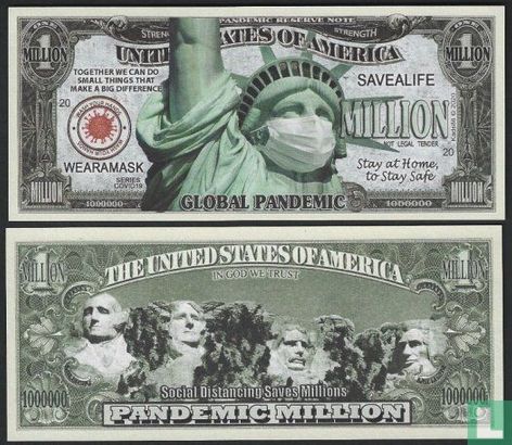GLOBAL PANDEMIC - STATUE OF LIBERTY WITH MOUTH MASK - WEAR A MASK