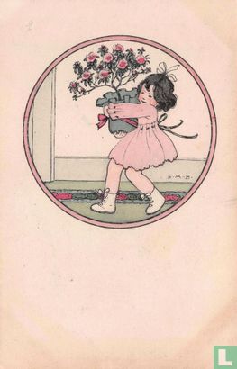 Meisje draagt rozenstruik - Afbeelding 1