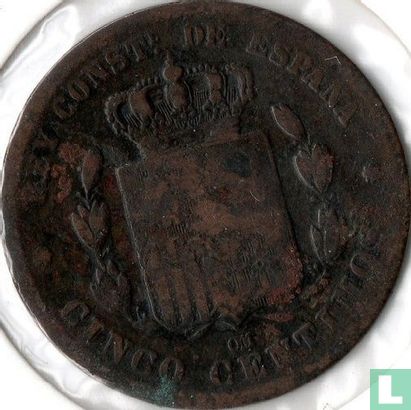 Spain 5 centimos 1879 - Image 2