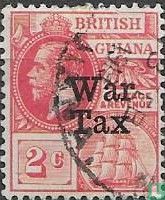 Le roi George V avec surcharge fiscale de guerre
