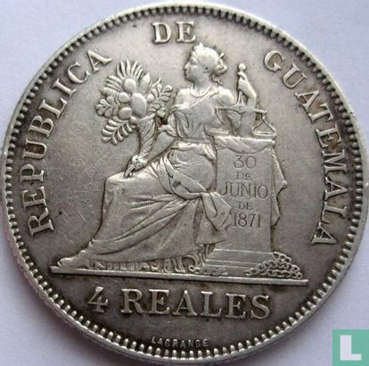 Guatemala 4 reales 1894 (H) - Image 2