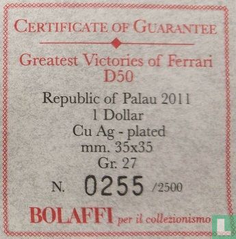 Palau 1 Dollar 2011 (PROOFLIKE) "Greatest victories of Ferrari - Juan Manuel Fangio" - Bild 3