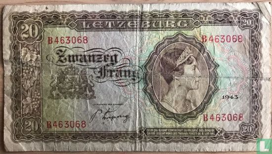 Luxembourg 20 Francs - Image 1