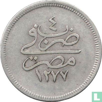 Égypte 5 qirsh  AH1277-4 - (1863 - argent - type 1) - Image 1
