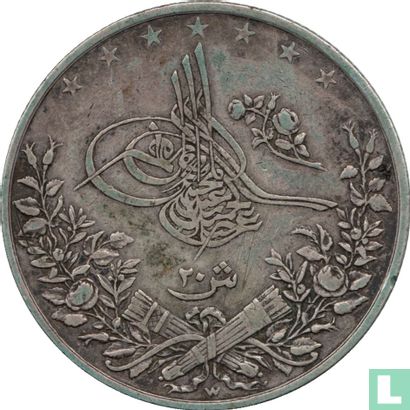 Egypte 20 qirsh  AH1293-10 (1884) - Afbeelding 2