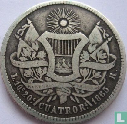 Guatemala 4 real 1865 - Afbeelding 1