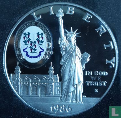 États-Unis 1 dollar 1986 (BE - coloré) "Centenary of the Statue of Liberty - Connecticut" - Image 1