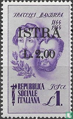 Timbres italiens avec surcharge ISTRA