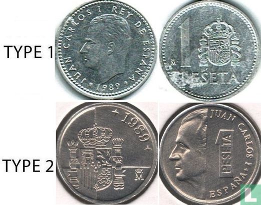 Spanje 1 peseta 1989 (type 1) - Afbeelding 3