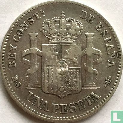 Espagne 1 peseta 1885 (1886) - Image 2